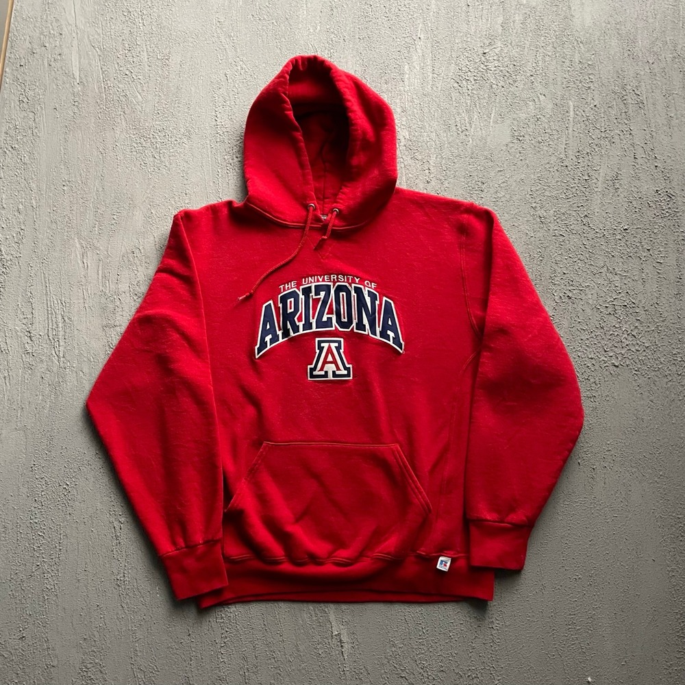 Vintage Arizona University Hoodie Mens Large Red 00s Russell Athletic